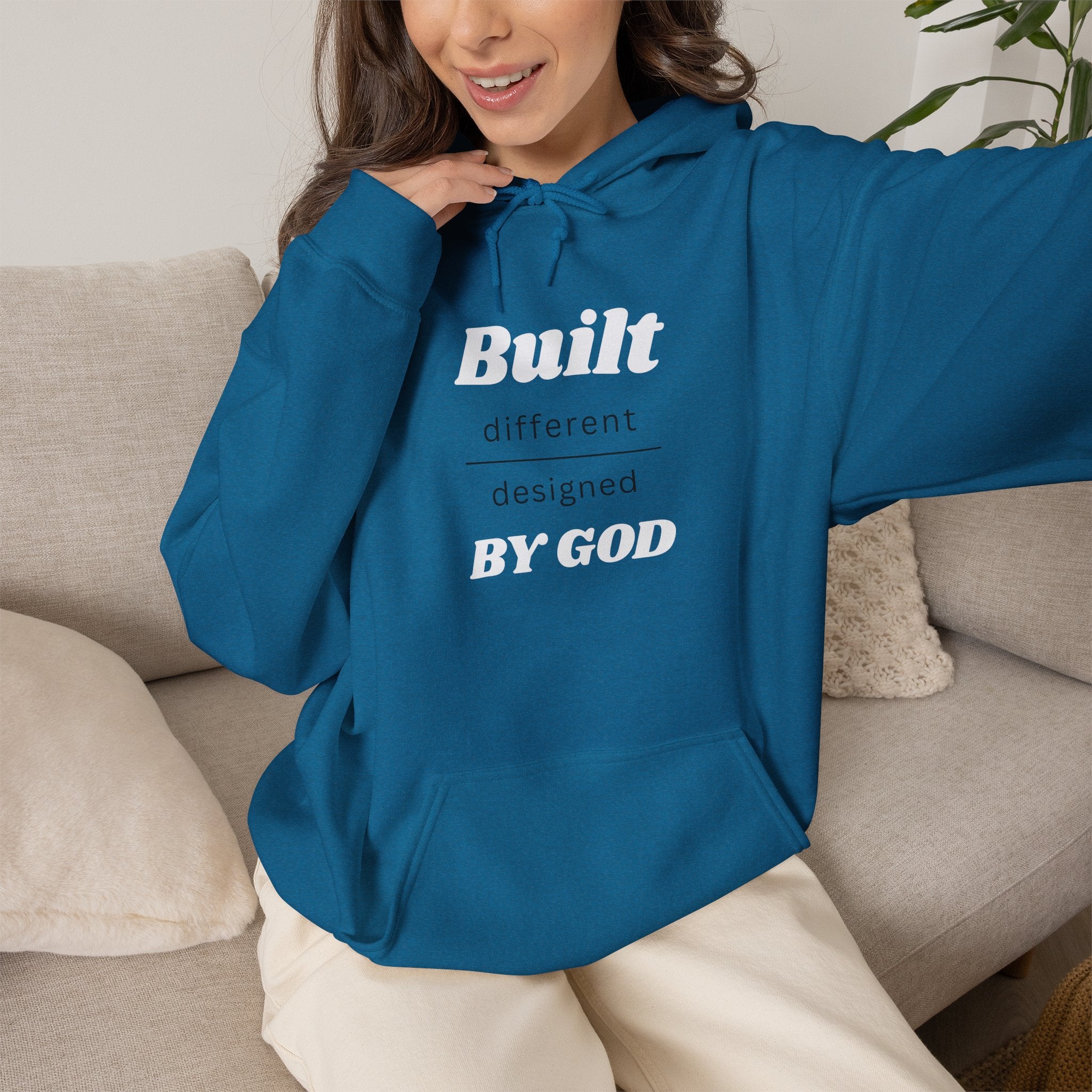 Built Different By God hoodie | Christian faith sweatshirt, religious scripture pullover